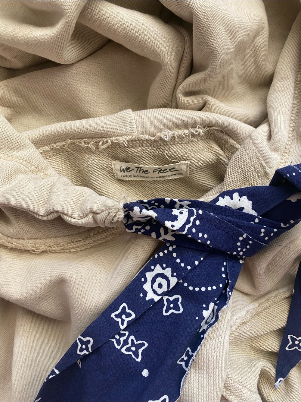 Free prople oversized size large necktie tie hoodie - Picture 6 of 9